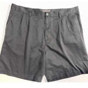Croft & Barrow Men's Flat Front Shorts Size 40 BLACK Polyester Pleated Casual
